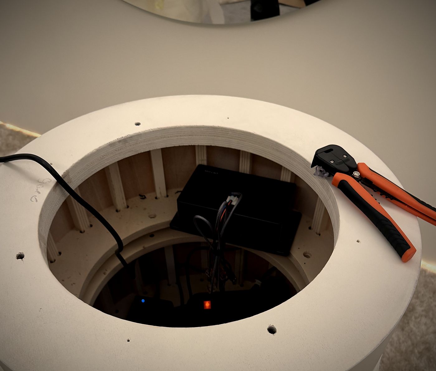 Electronics inside a column base